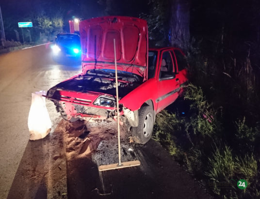 Pijani Ukraińcy rozbili auto