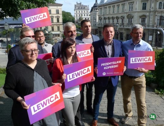 Lewica zaprezentowała kandydatów pod zamkiem Sułkowskich