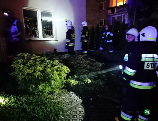 Pożar w sklepie na Beskidzkim