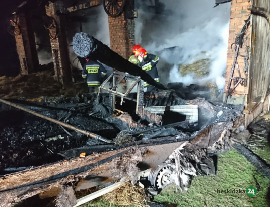 Pożar stodoły na Łuczników (zdjęcia i wideo)