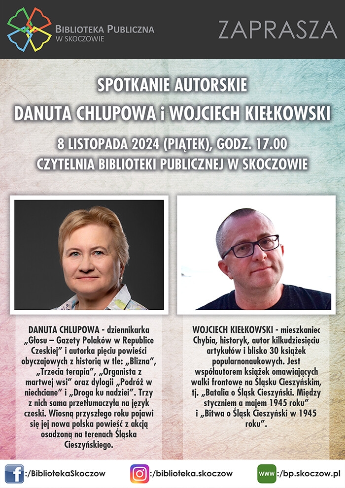Danuta Chlupowa i Wojciech Kiełkowski gośćmi biblioteki w Skoczowie ...
