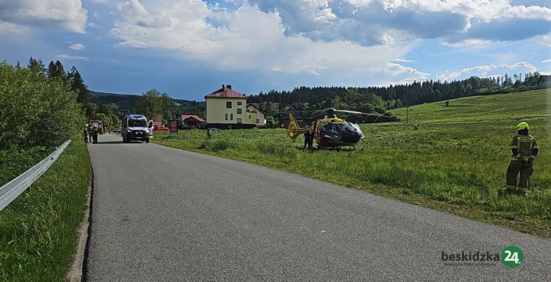 Śmigła LPR nad Jaworzynką, na pomoc rowerzyście ze Zwardonia