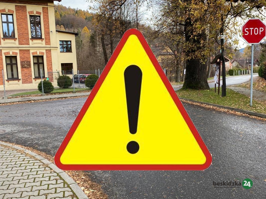 Zamknięcia dróg w Bystrej