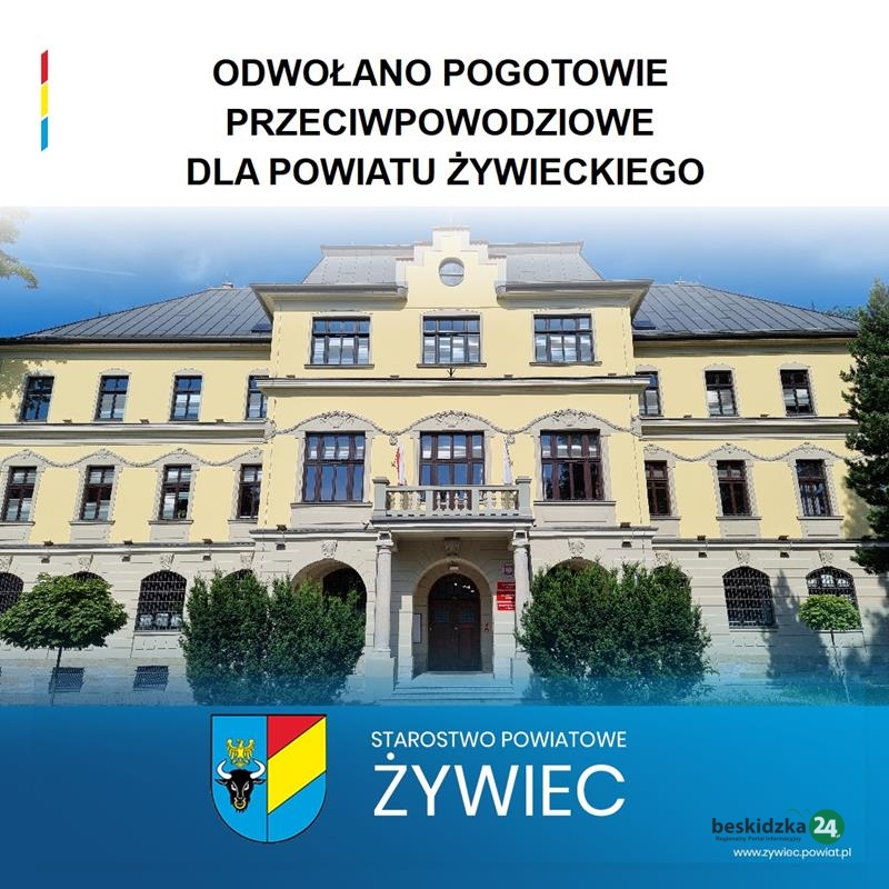 Starosta żywiecki odwołał pogotowie przeciwpowodziowe
