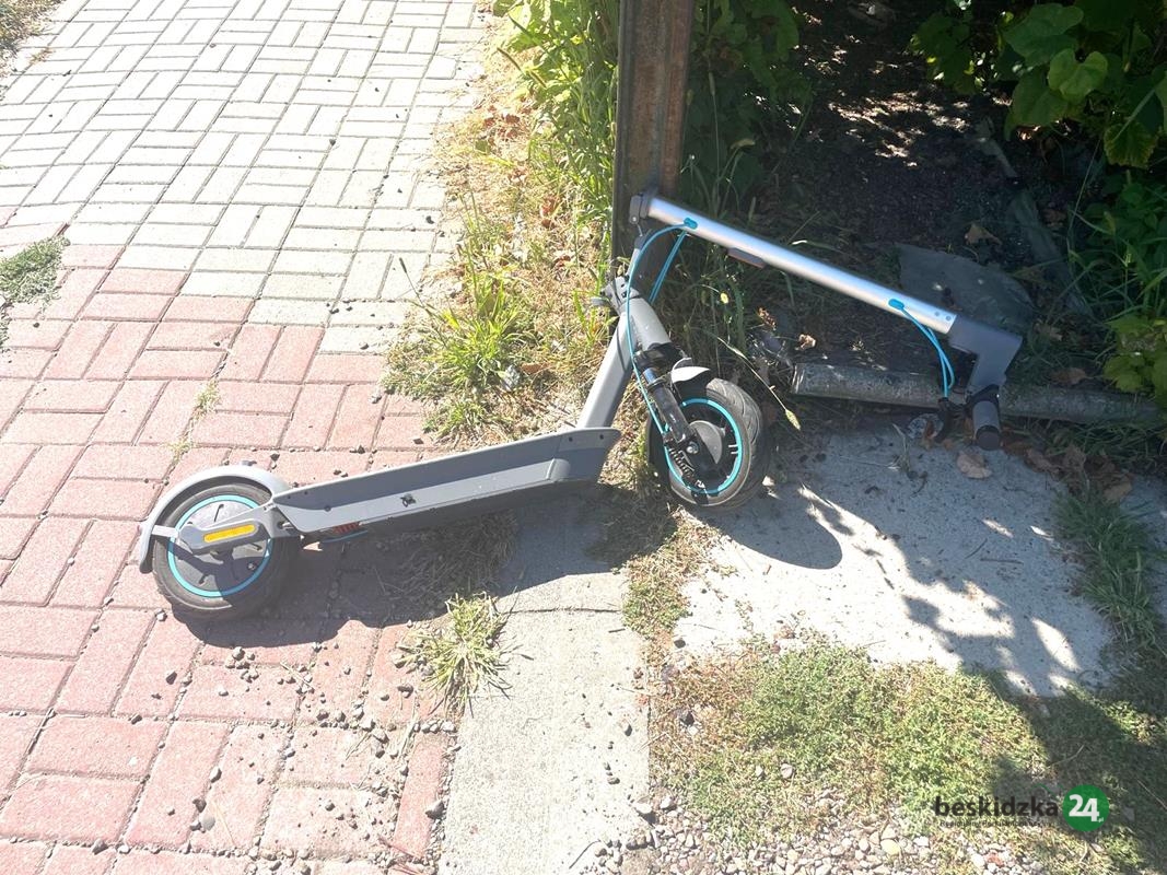 Zderzenie samochodu z hulajnogą elektryczną