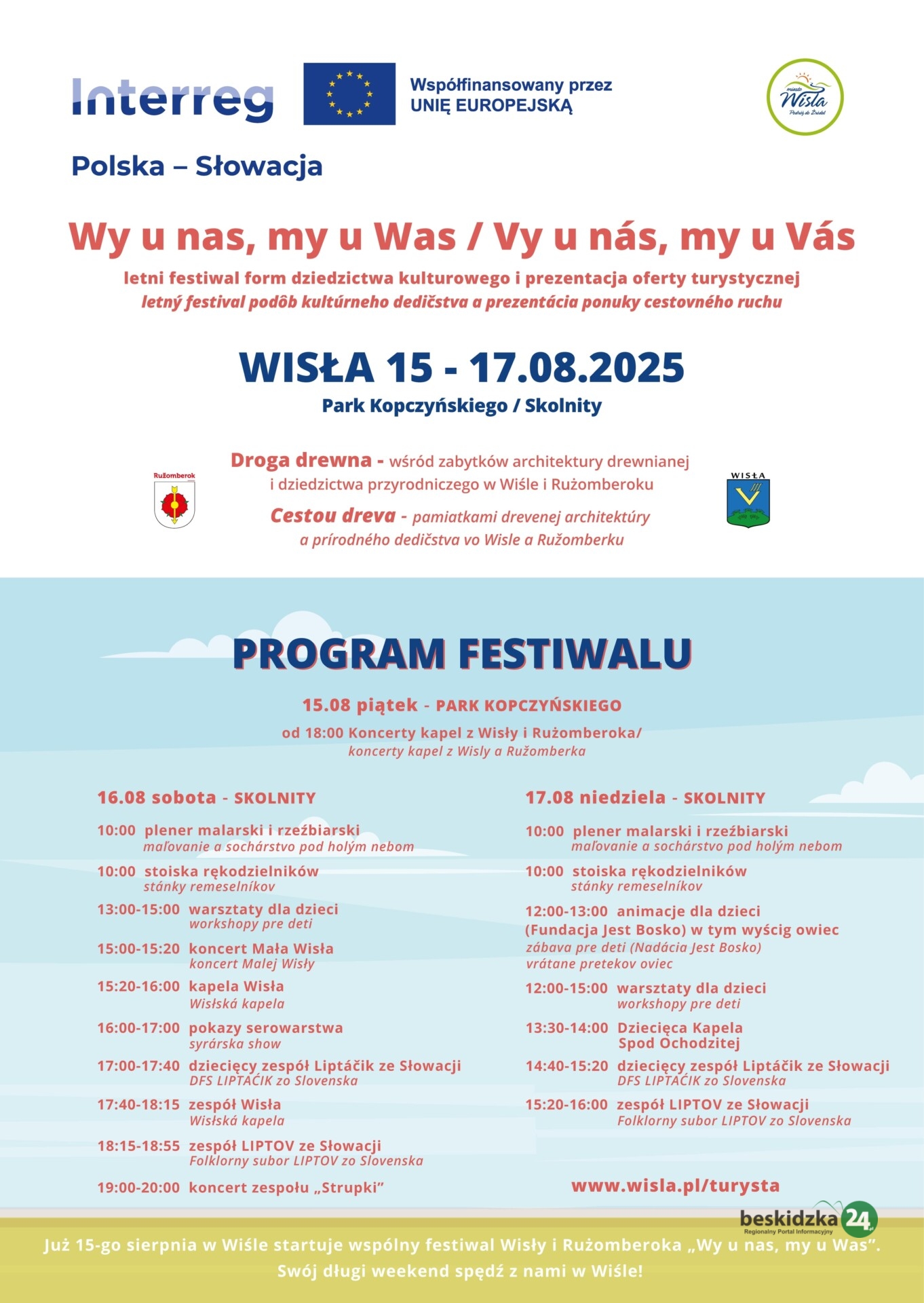 Wy u nas, my u was – letni festiwal Wisły i Rużomberoka