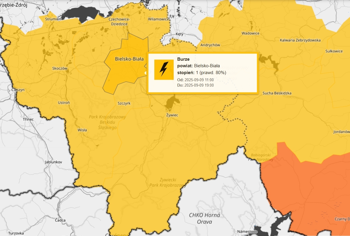 Burze nad regionem. IMGW ostrzega przed silnym wiatrem i opadami