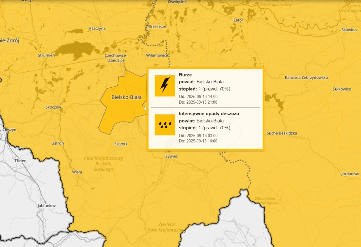 IMGW ostrzega: burze i możliwe wezbrania rzek w regionie