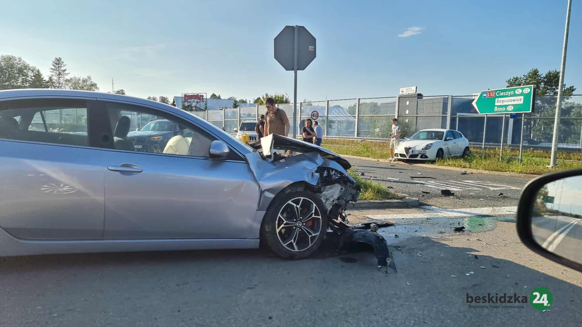 Cieszyn. Alfa Romeo kontra mazda – popołudniowa stłuczka