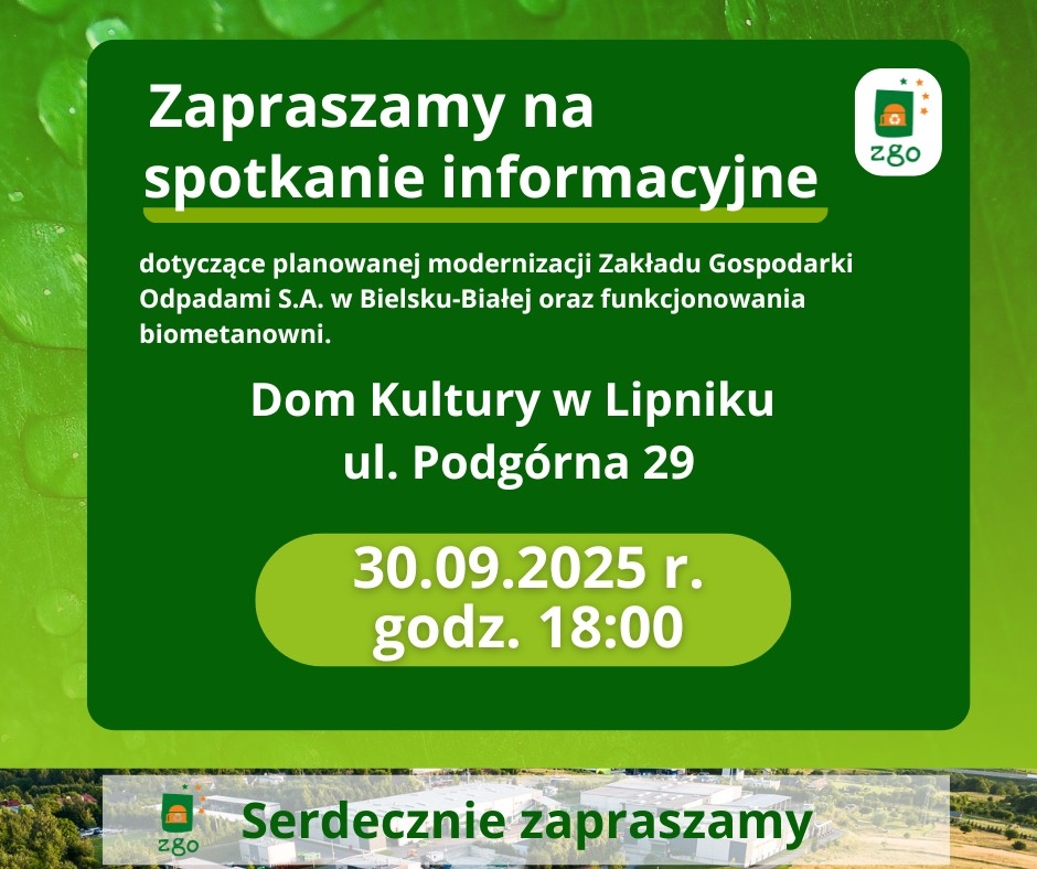 Otwarte spotkanie ws. biogazowni. Zaprasza ZGO