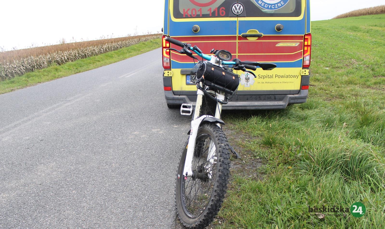 Pijany na rowerze elektrycznym wylądował w rowie