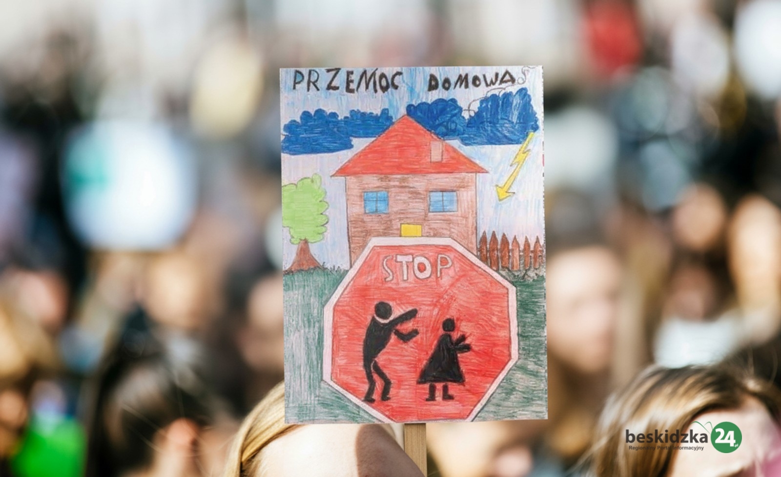 Marsz przeciw przemocy domowej w Suchej Beskidzkiej