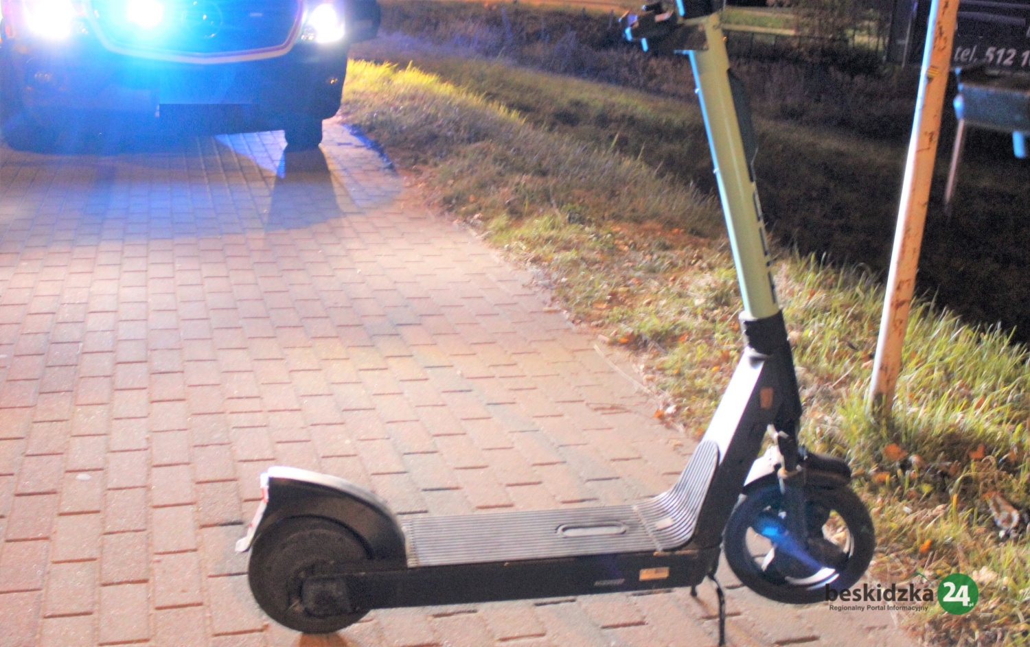 Pijany jechał nocą na hulajnodze
