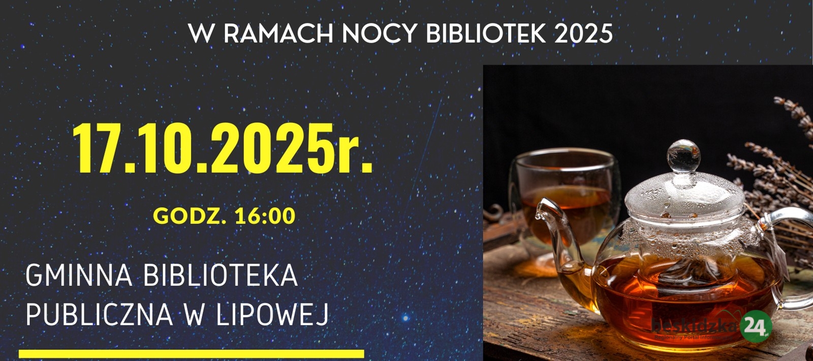 Noc Bibliotek 2025 w Lipowej – SZCZEGÓŁOWY PROGRAM