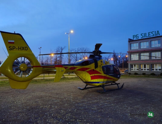Czechowice-Dziedzice: wypadek w kopalni. Po górnika przyleciał śmigłowiec LPR | ZDJĘCIA