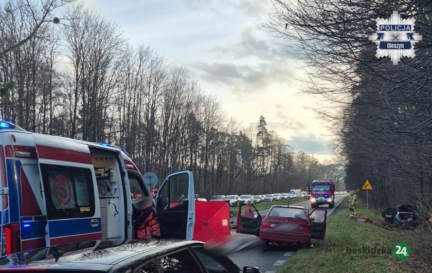 Trzy wypadki w powiecie cieszyńskim. Apeluje się o ostrożność na drogach
