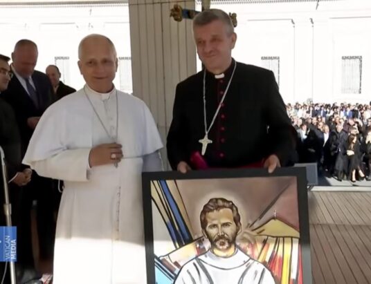 Obraz dla papieża. Biskup i parafianie na audiencji ogólnej