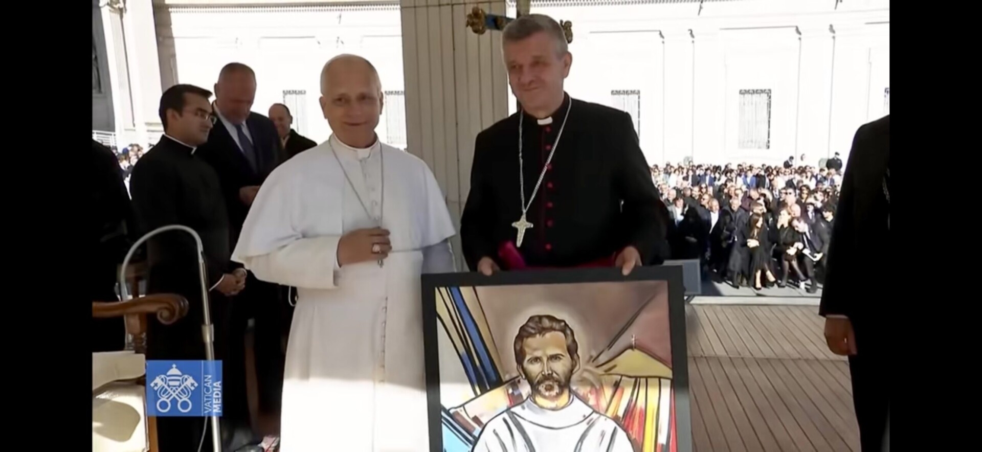 Obraz dla papieża. Biskup i parafianie na audiencji ogólnej