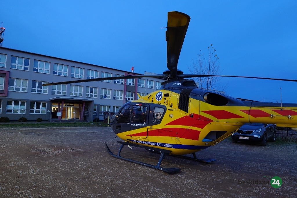 Z ostatniej chwili: Czechowice: Wypadek w pracy. Lądował śmigłowiec LPR – foto