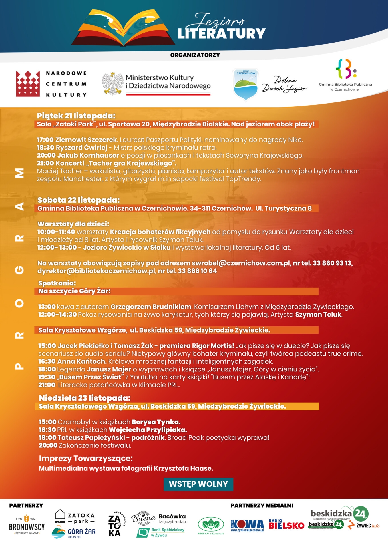 Rusza Festiwal „Jezioro Literatury” w gminie Czernichów – SZCZEGÓŁOWY PROGRAM