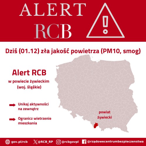 Jedyne takie miejsce w Polsce. Powiat żywiecki ze smogowym alertem