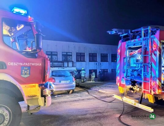Cieszyn: Wieczorny pożar przed MOPS-em