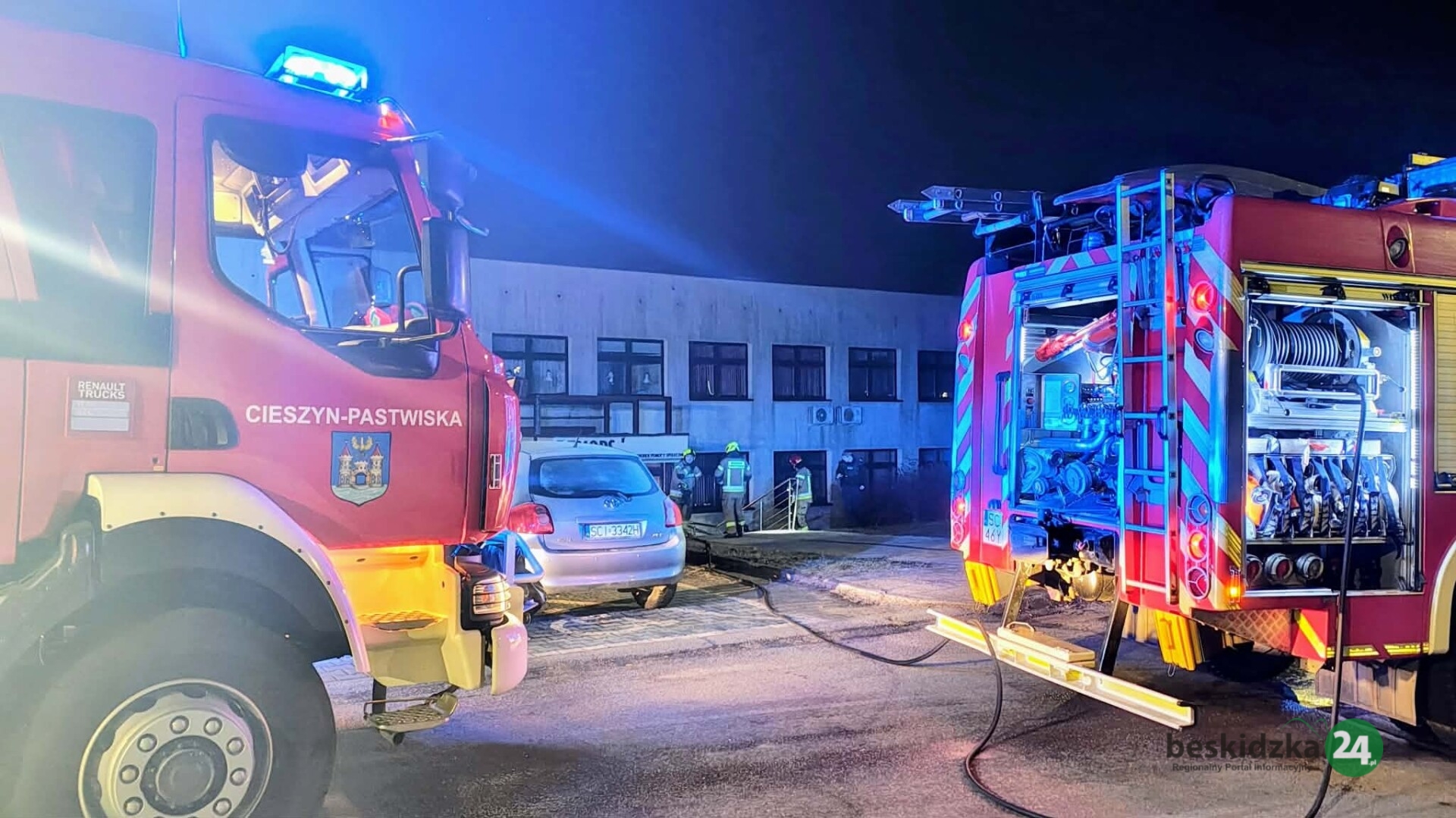 Cieszyn: Wieczorny pożar przed MOPS-em