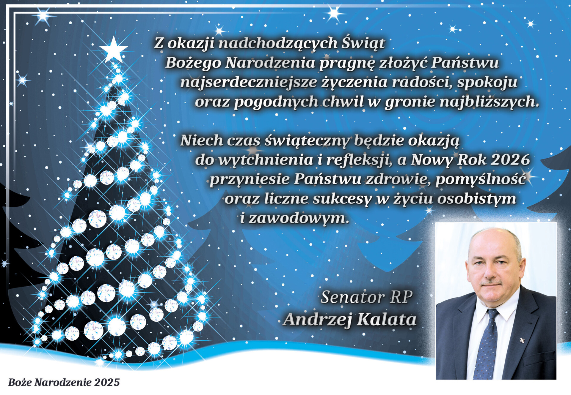 Senator Andrzej Kalata z życzeniami świątecznymi