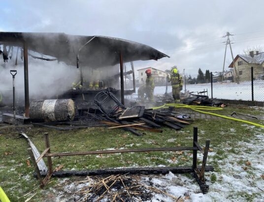 Pożar domku letniskowego w Łodygowicach | ZDJĘCIA