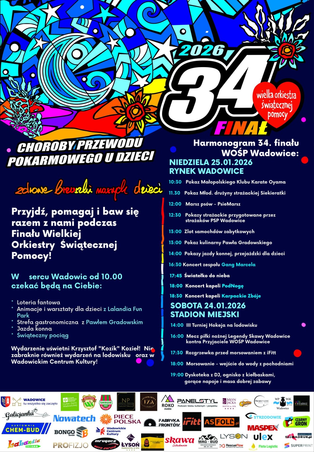 Tak zagra WOŚP w powiecie wadowickim | SZCZEGÓŁOWE PROGRAMY