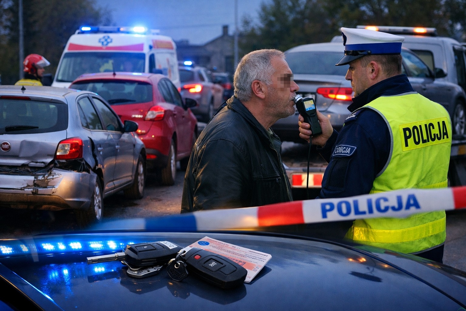 Pijany kierowca stracił prawo jazdy, drugi także samochód