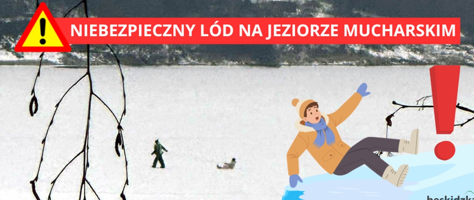 Niebezpieczny lód na Jeziorze Mucharskim!