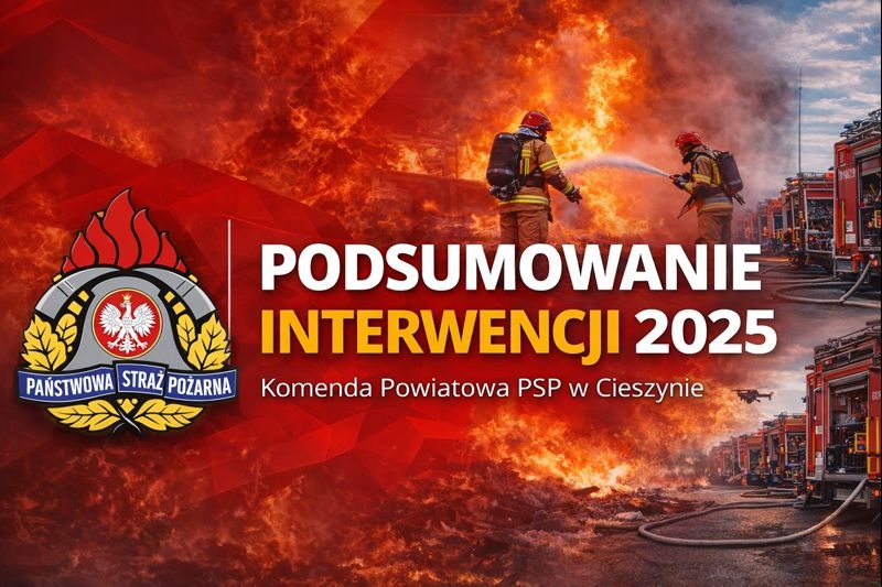 Cieszyńscy strażacy podsumowali 2025 r. Było dużo spokojniej niż rok wcześniej