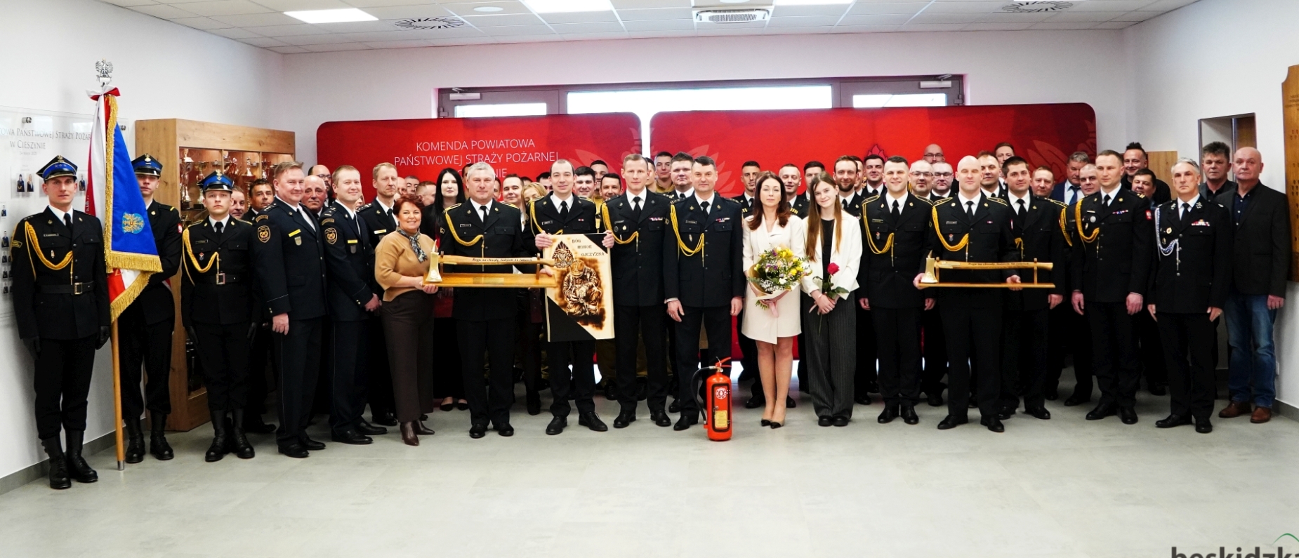 Pożegnanie ze służbą dowódcy Jednostki Ratowniczo-Gaśniczej nr 1 w Cieszynie