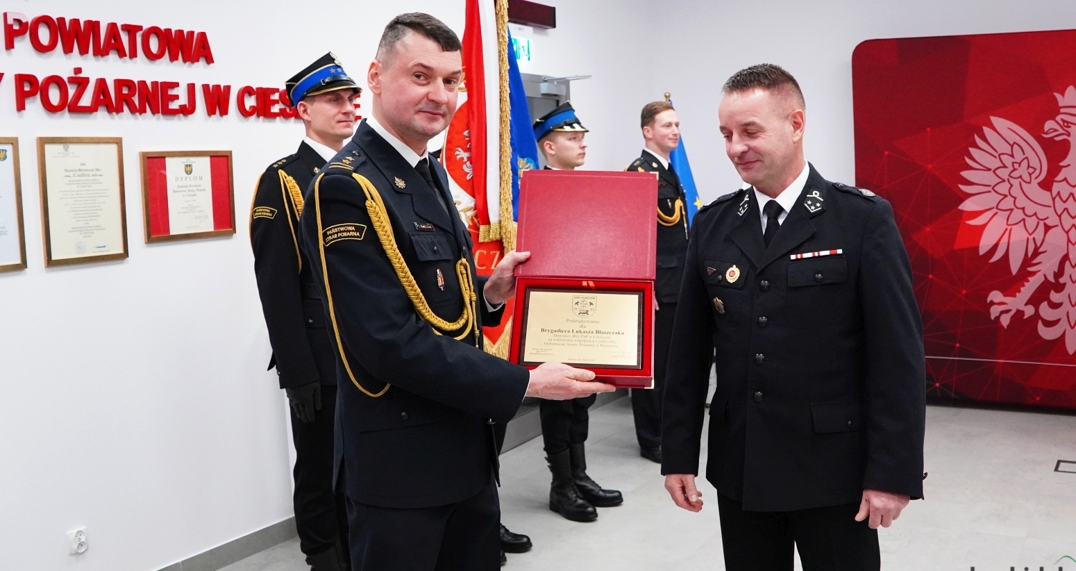 Pożegnanie ze służbą dowódcy Jednostki Ratowniczo-Gaśniczej nr 1 w Cieszynie