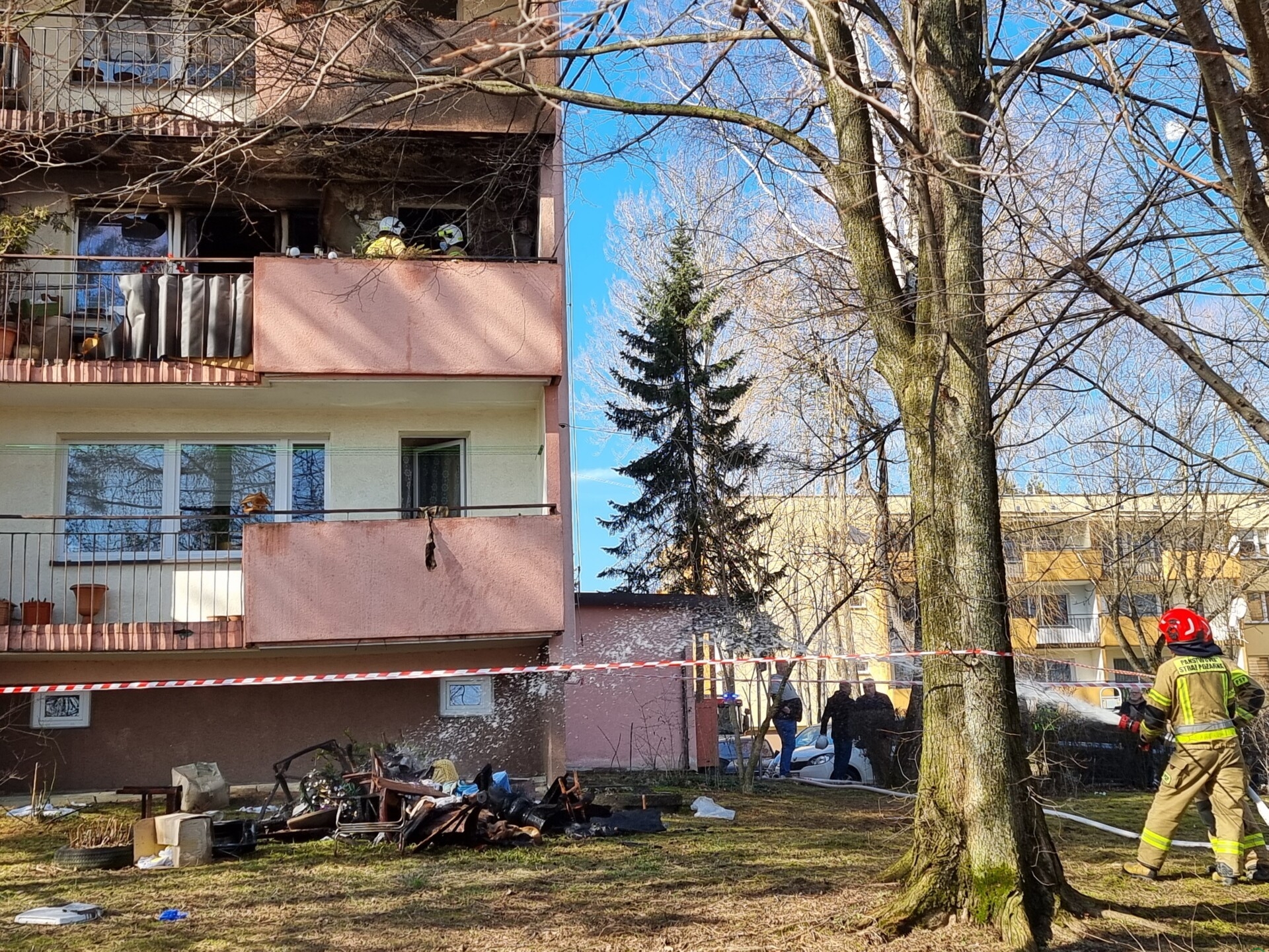 Cieszyński blok w płomieniach [ZDJĘCIA]