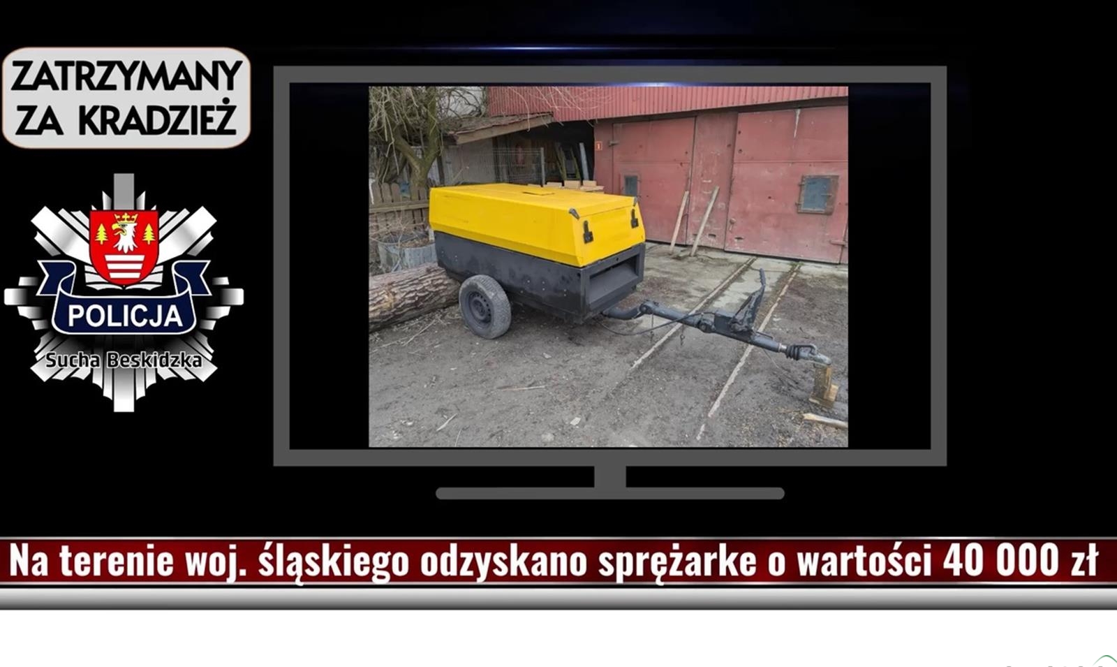 Ukradł sprężarkę za 40 tysięcy złotych – WIDEO
