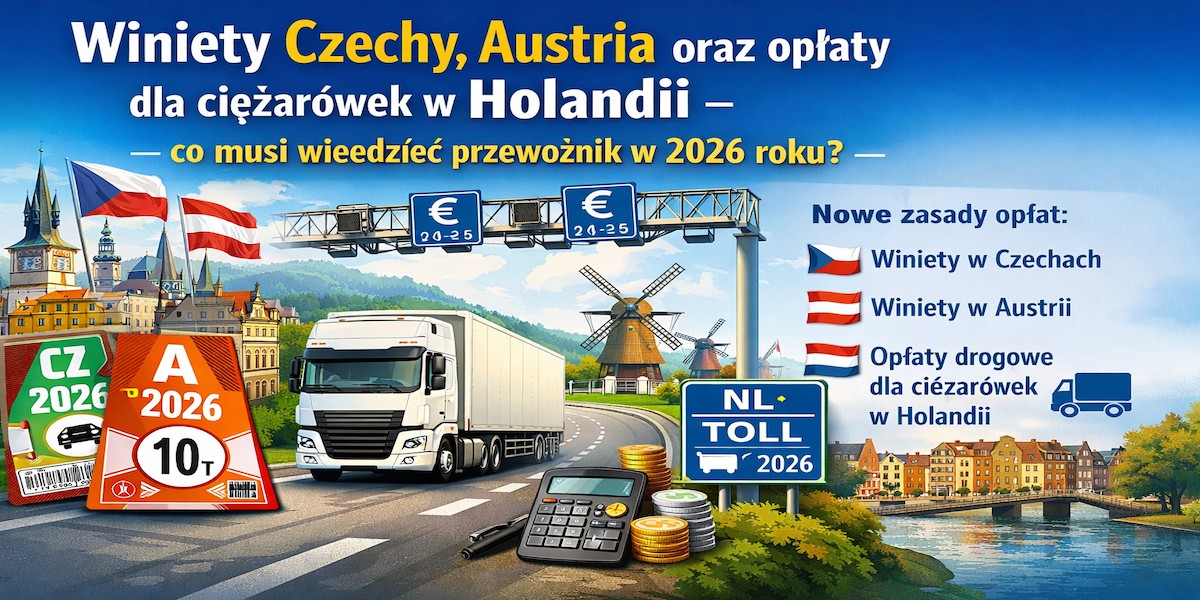 Winiety Czechy, Austria oraz opłaty dla ciężarówek w Holandii – co musi wiedzieć przewoźnik w 2026 roku?