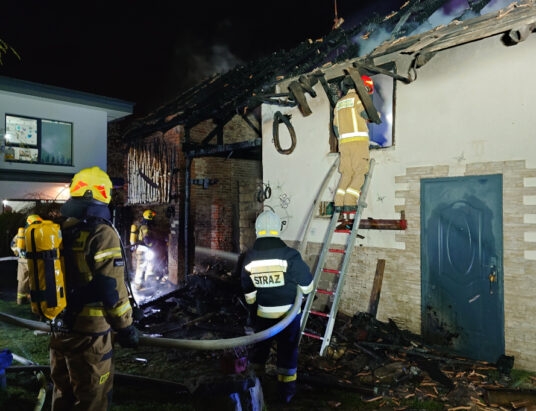 Czechowice-Dziedzice: Nocny pożar budynku gospodarczego | ZDJĘCIA