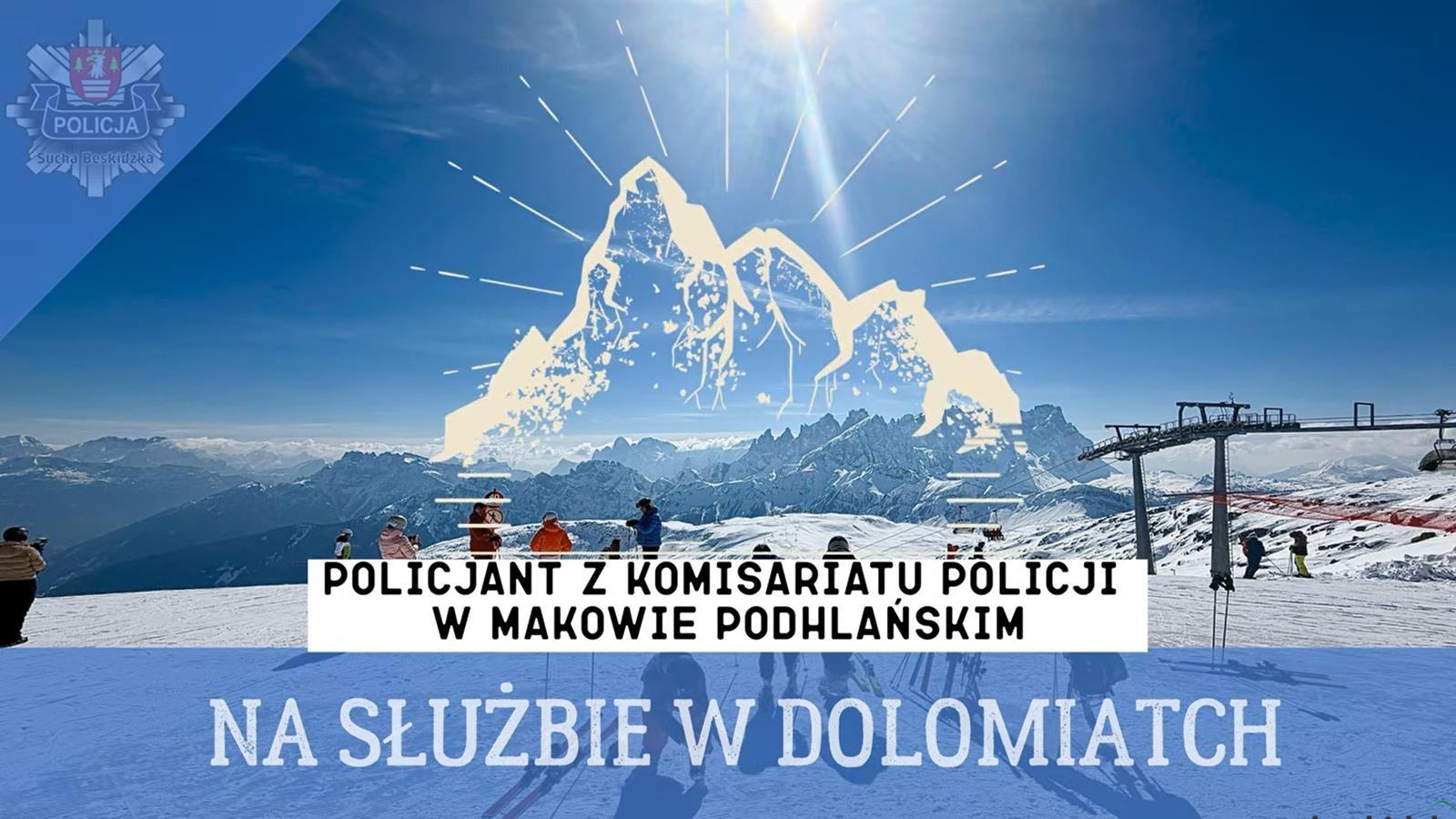 Policjant z Makowa Podhalańskiego z patrolem w Dolomitach | WIDEO