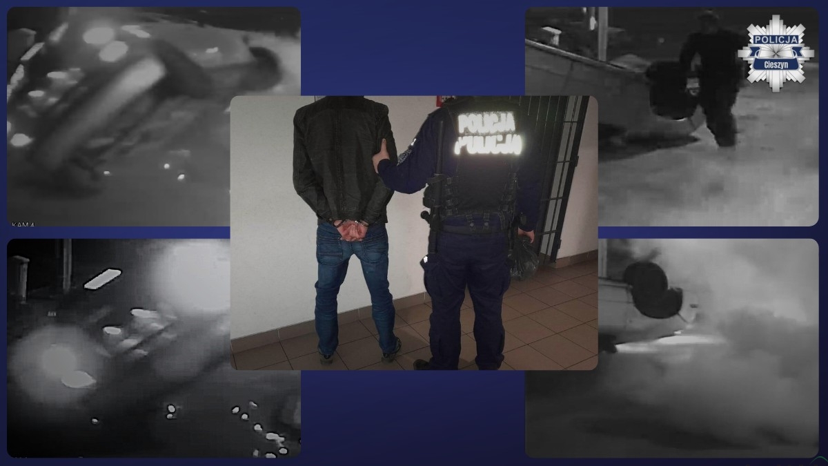 Uciekali przez Kończyce Małe i wywrócili dystrybutor gazu. “Goście” z zagranicy w rękach policjantów