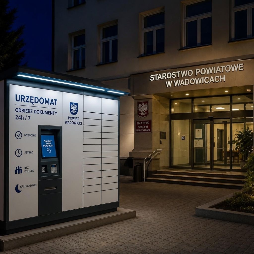 Urzędomat przed Starostwem Powiatowym w Wadowicach