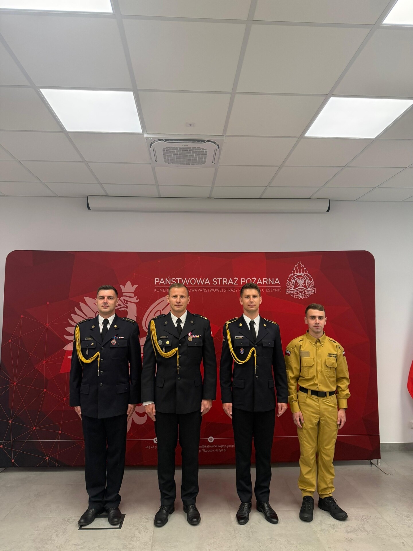Uroczysta zbiórka i mianowania u cieszyńskich strażaków