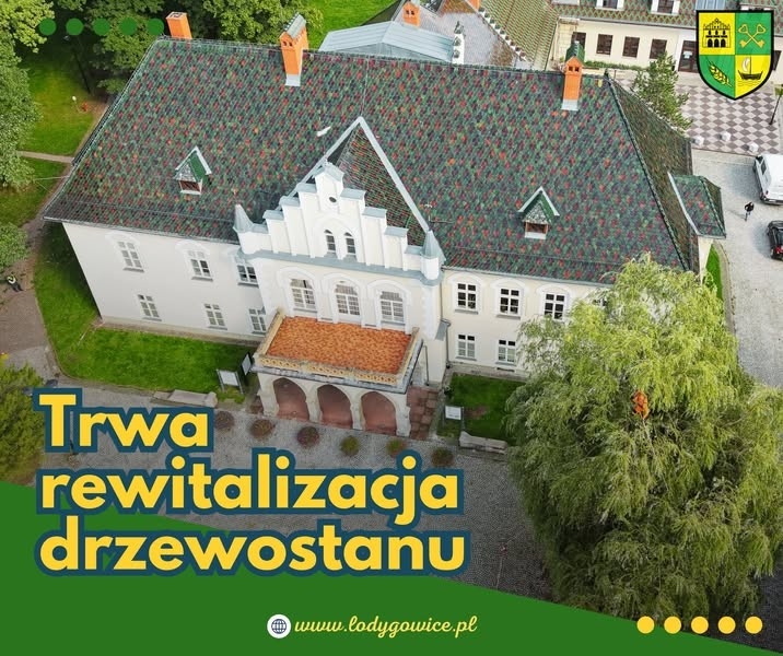 Cięcia w parku w Łodygowicach