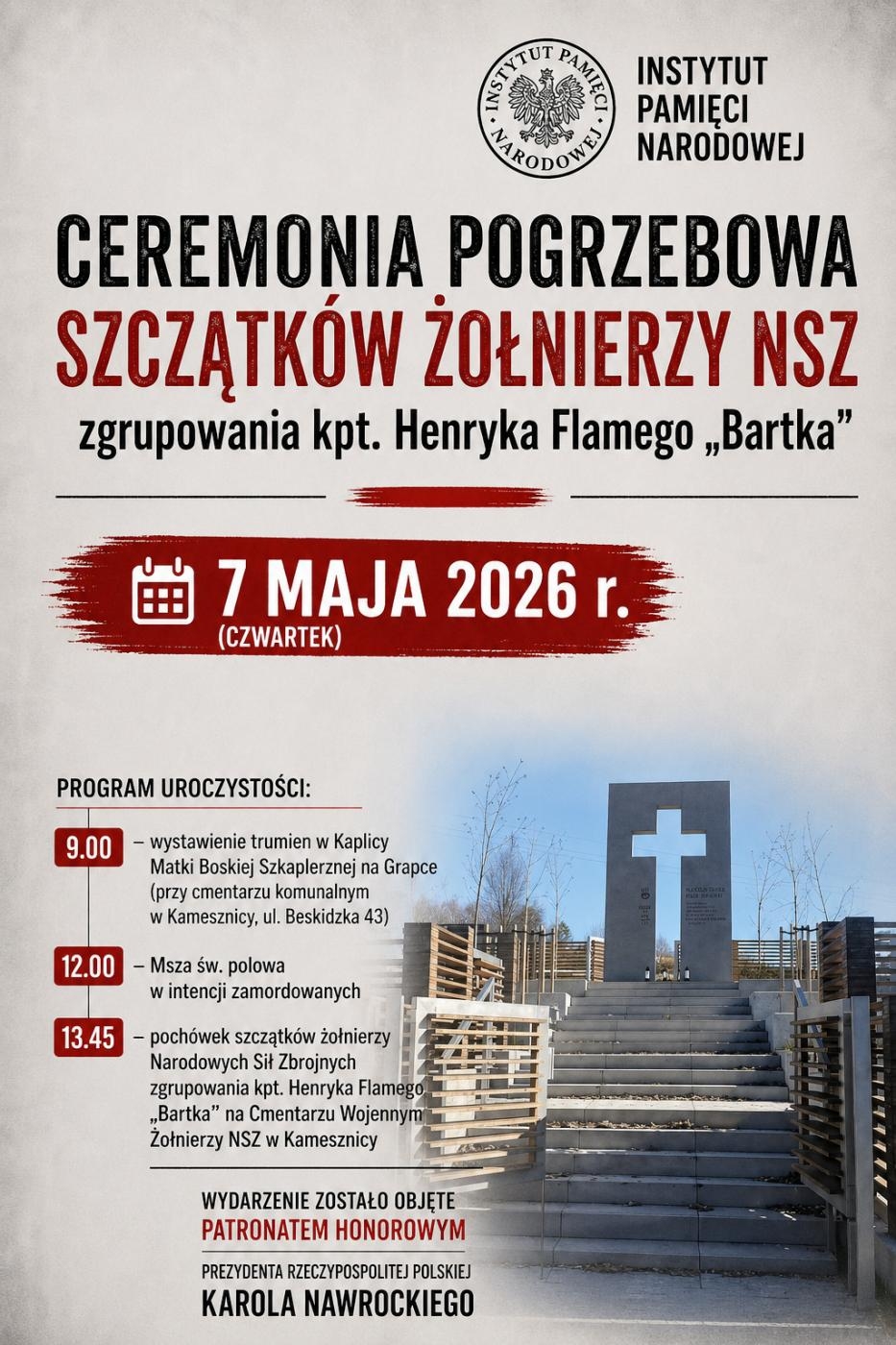 Pogrzeb szczątków żołnierzy „Bartka” w Kamesznicy