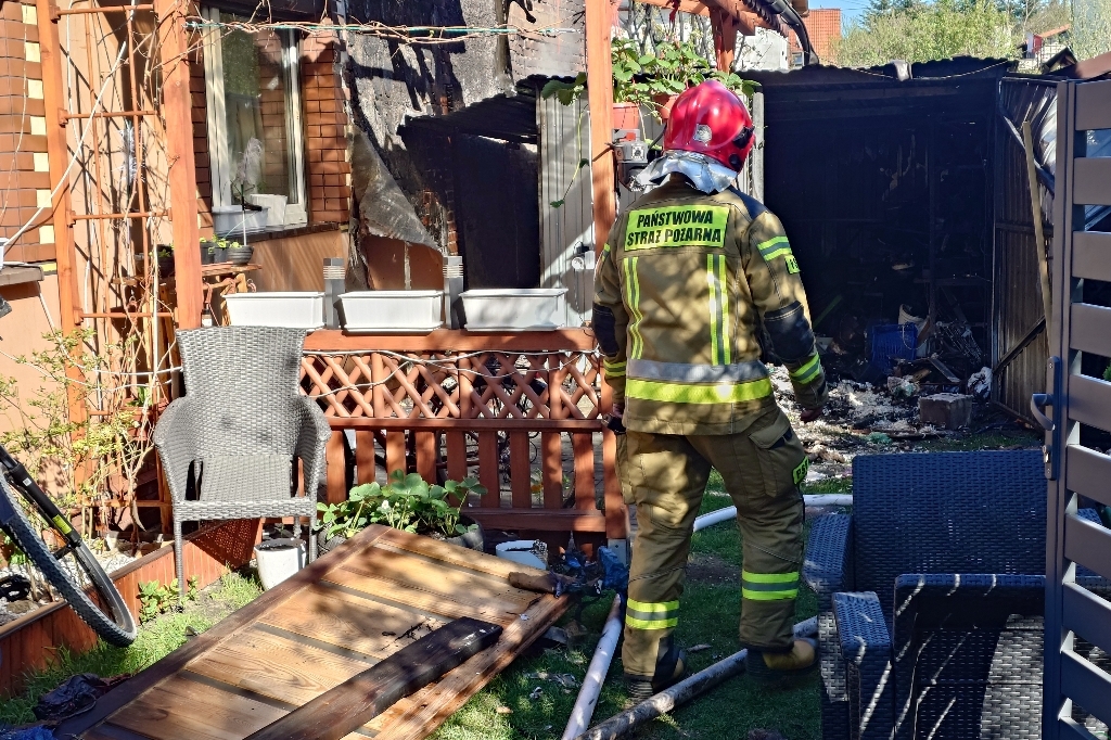 Z ostatniej chwili: Wilkowice: Pożar garażu obok budynku. Jedna osoba poszkodowana – foto