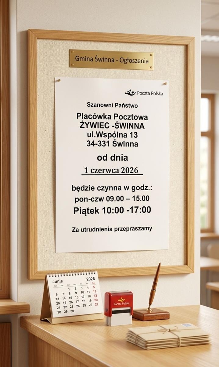 Zmiany na poczcie w Świnnej. Krócej w piątki