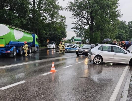Zderzenie cysterny z samochodem osobowym