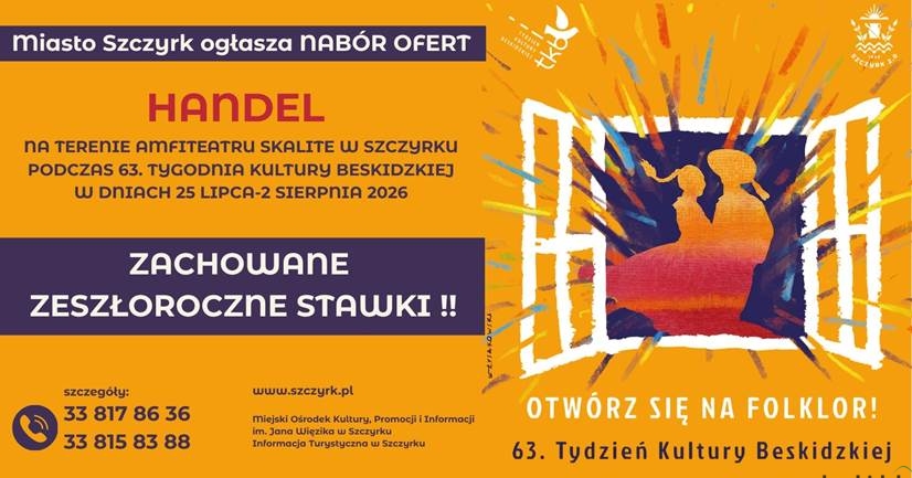 Zgłoś swoje stoisko na 63. Tydzień Kultury Beskidzkiej w Szczyrku!