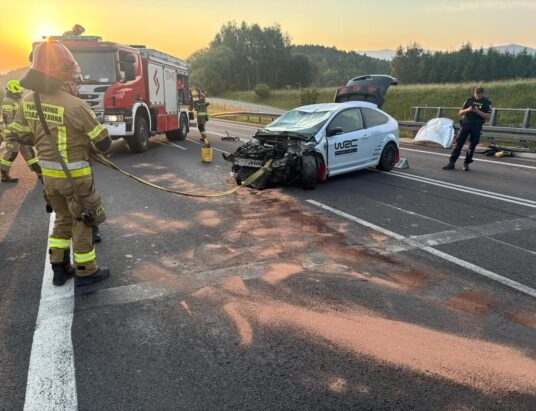 Uderzył w barierę na S1 – ZDJĘCIA